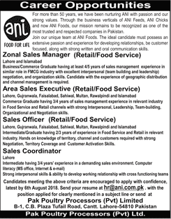 Sales Officers / Managers Jobs in Pak Poultry Processors Pakistan 2018 July / August ANI Latest