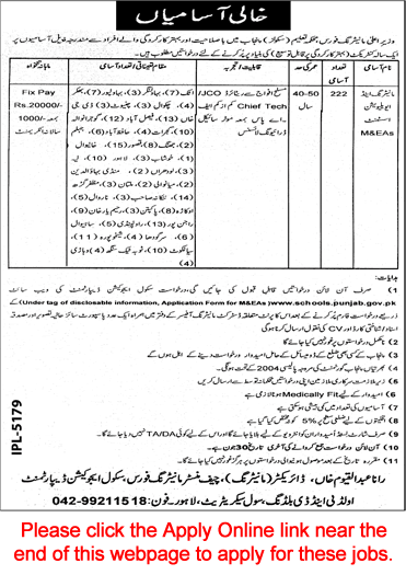 Monitoring and Evaluation Assistant Jobs in School Education Department Punjab June 2019 Apply Online Latest