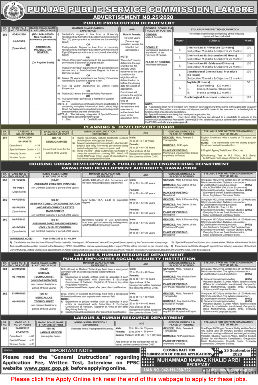 Stenographer Jobs in Planning and Development Board Punjab 2020 September PPSC Apply Online Latest