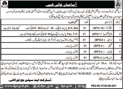 District and Session Court Loralai Jobs 2021 August Clerk, Naib Qasid & Others Latest