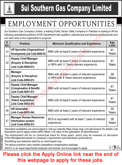 SSGC Jobs December 2021 Apply Online Sui Southern Gas Company Limited Latest