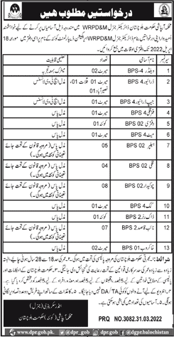 Irrigation Department Balochistan Jobs April 2022 Chowkidar, Naib Qasid & Others Latest