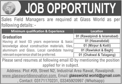 Sales Field Manager Jobs in Glass World Pakistan 2022 May Latest