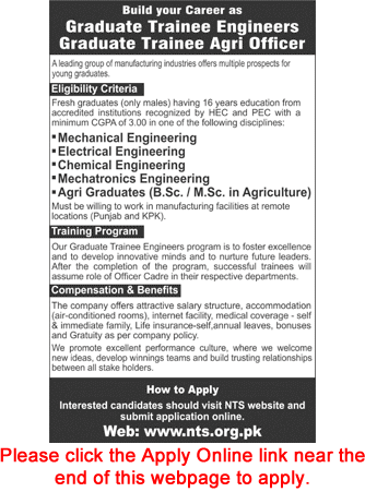 Graduate Training Program in Manufacturing Industry Punjab / KPK 2022 June NTS Apply Online Latest