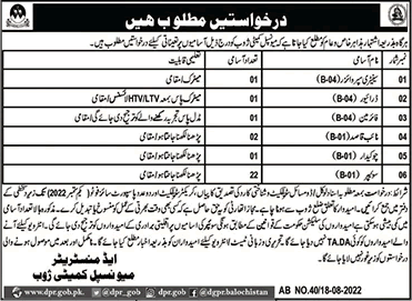 Municipal Committee Zhob Jobs 2022 August Sweepers, Naib Qasid & Others Latest