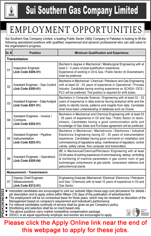 SSGC Jobs 2023 May Apply Online Sui Southern Gas Company Limited Latest