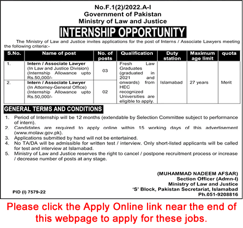 Intern / Associate Lawyer Jobs in Ministry of Law and Justice 2023 June Apply Online Latest