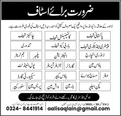 Hotel Jobs in Lahore November 2023 Chef, Security Guard, Waiter & Others Latest