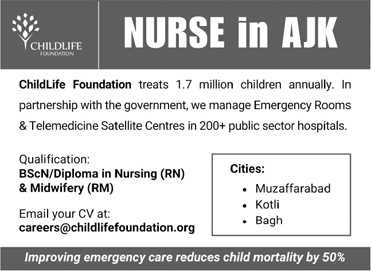 Nurse Jobs in Child Life Foundation AJK December 2023 Latest