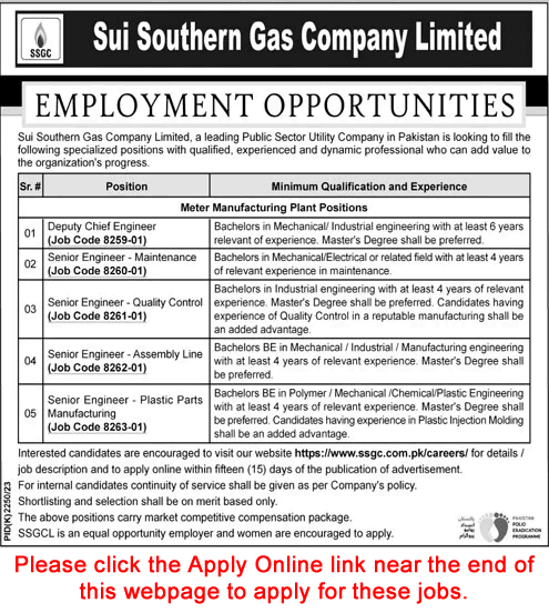 SSGC Jobs February 2024 Apply Online Sui Sothern Gas Company Limited Latest