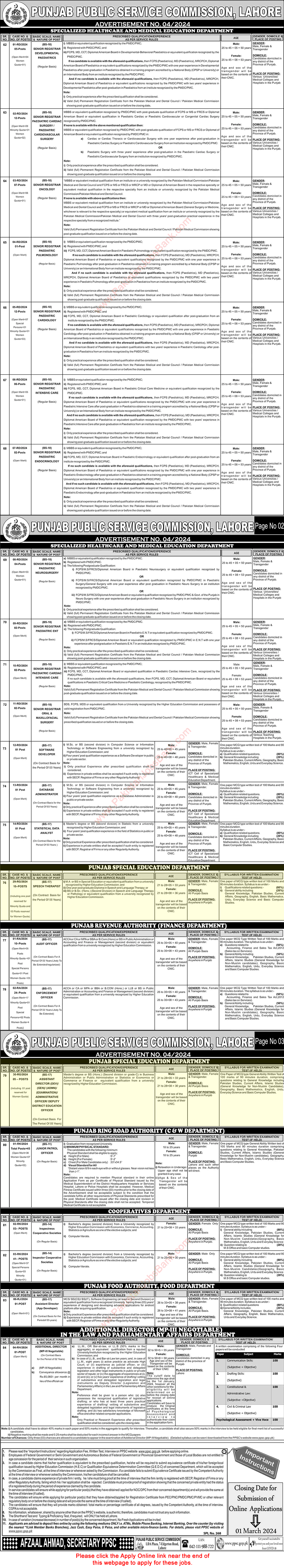 Punjab Special Education Department Jobs February 2024 PPSC Apply Online Speech Therapists & Assistant Directors Latest