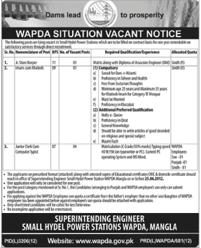 Imam and Junior Clerk Required at WAPDA (Govt. job)
