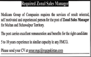Zonal Sales Manager Required by a Group of Companies