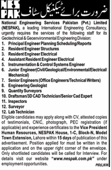 NESPAK Requires Engineering Staff (Government Jobs)