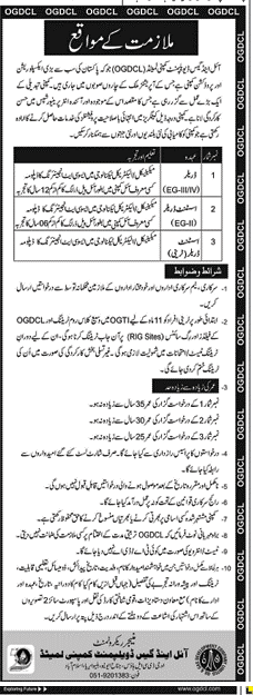 Jobs in Oil & Gas Development Company Limited (OGDCL)