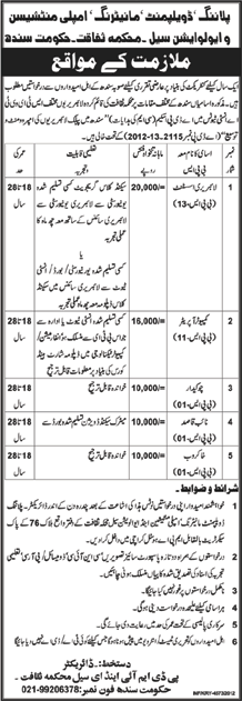 PDMIE Cell Culture Department Sindh Government Jobs 2012