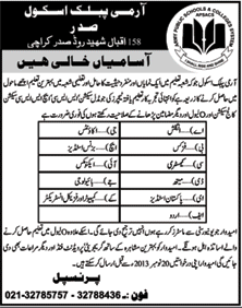 Army Public School Saddar Karachi Jobs 2013 November for Teachers