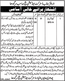 Computer Operator Jobs in District & Session Court Sargodha 2014 March