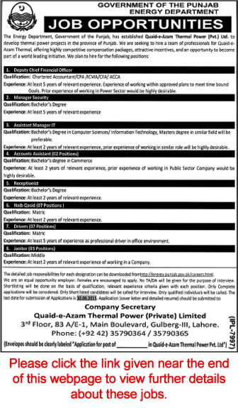 Energy Department Punjab Jobs 2015 June for Managers, Accounts Assistant, Naib Qasid & Others