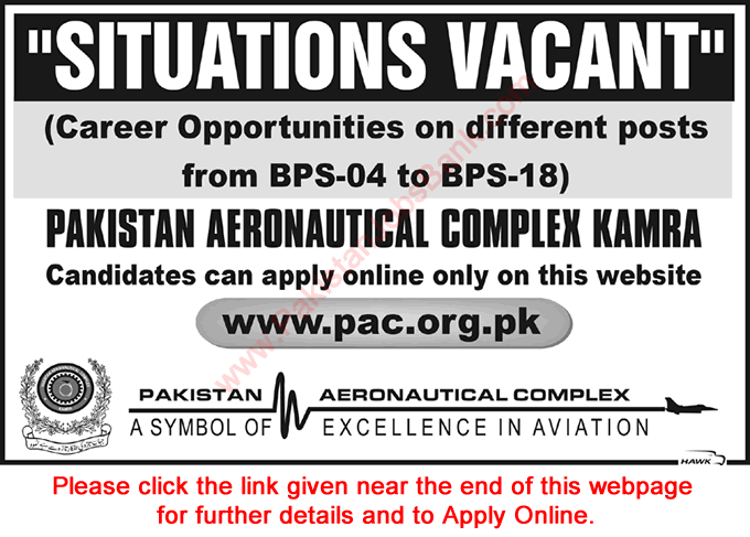 Pakistan Aeronautical Complex Kamra Jobs July 2016 PAC Apply Online Latest Advertisement