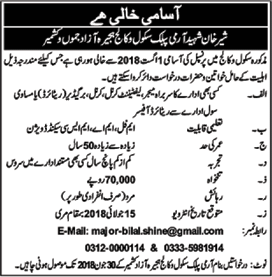 Principal Jobs in Sher Khan Shaheed Army Public School and College Hajira 2018 June Latest