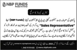 Sales Representative Jobs in NBP Funds Management Limited 2022 April National Bank of Pakistan Latest