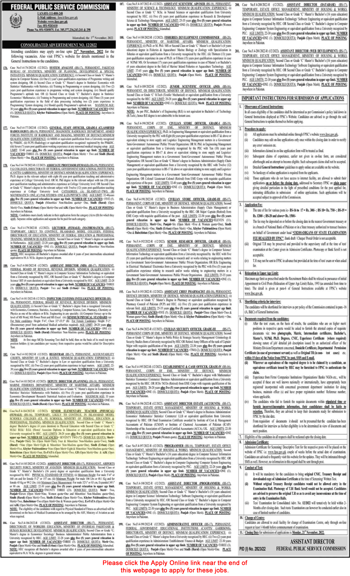 Elementary Teacher Jobs in Islamabad Model Schools / Colleges November 2022 FPSC Online Apply Physical Education Latest