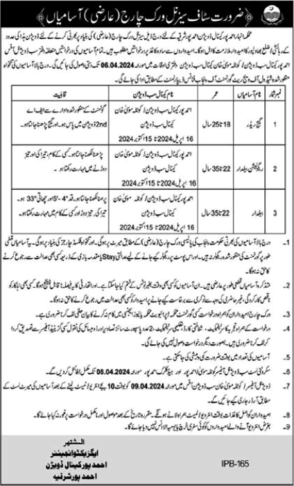 Irrigation Department Ahmedpur Sharqia Jobs March 2024 April Canal Division Latest