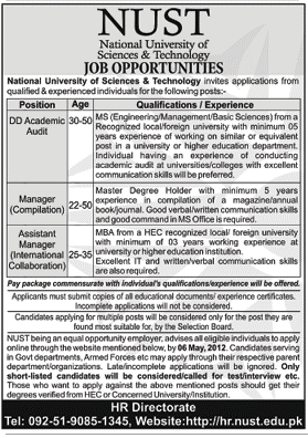 NUST (National University of Science and Technology) Jobs
