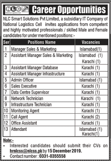 NLC Smart Solutions Pvt Ltd Jobs 2019 December Assistant Managers & Others Latest