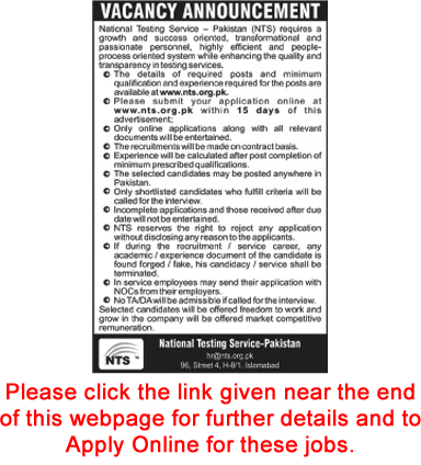 NTS Jobs March 2022 Apply Online National Testing Service Pakistan Latest