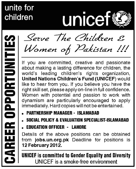 UNICEF Jobs Opportunity