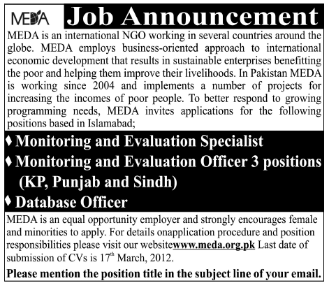 MEDA Required Staff