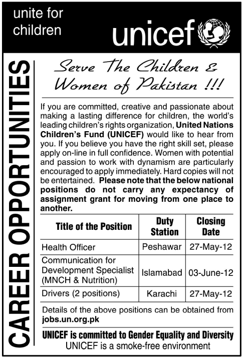 Health jobs Opportunities at UNICEF