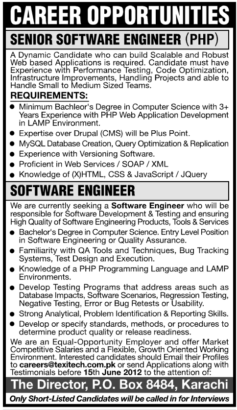 Software Engineers Required