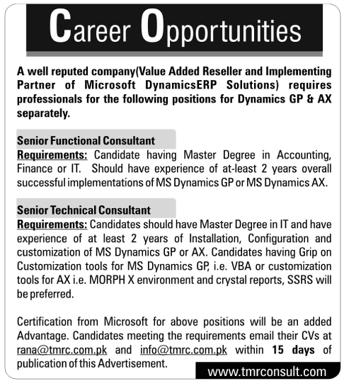 Consultants Required by a Company