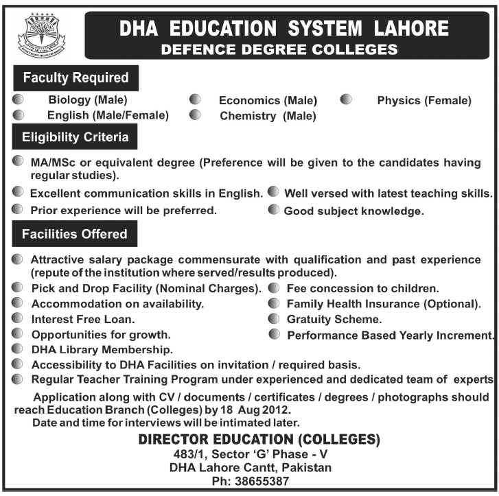 Teaching Faculty Required for Defense Degree Colleges