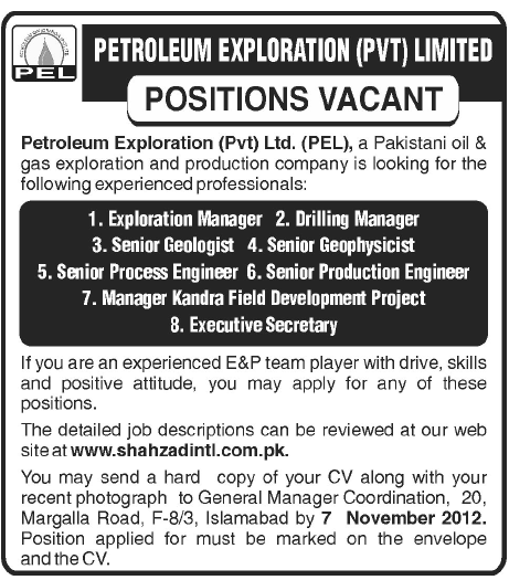 Jobs in Petroleum Exploration (PVT) Limited