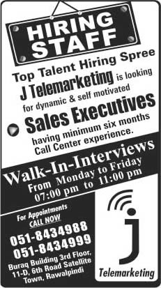 J Telemarketing Rawalpindi Jobs 2014 November Sales Executives Walk in Interviews