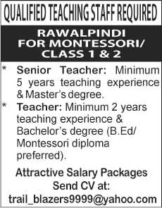 Teaching Jobs in Rawalpindi 2015 August / September