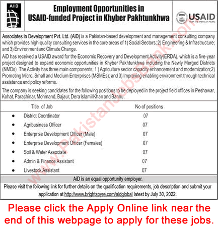 Associates in Development Pvt Ltd Pakistan Jobs July 2022 Apply Online USAID Latest