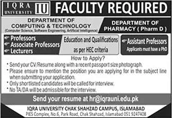 Iqra University Islamabad Jobs April 2024 Teaching Faculty Latest