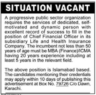 Situation Vacant