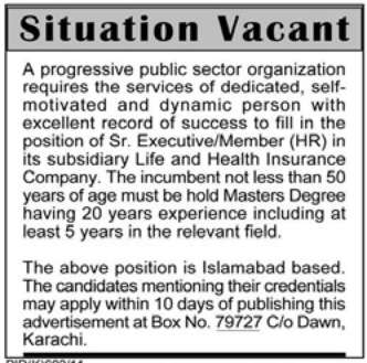 Situation Vacant