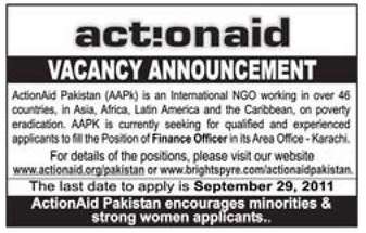 Action Aid Required the Services of Finance Officer