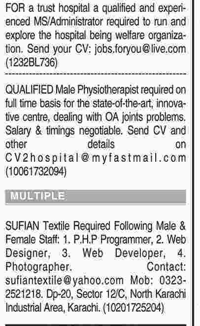 Misc. Jobs in Dawn Classified 2