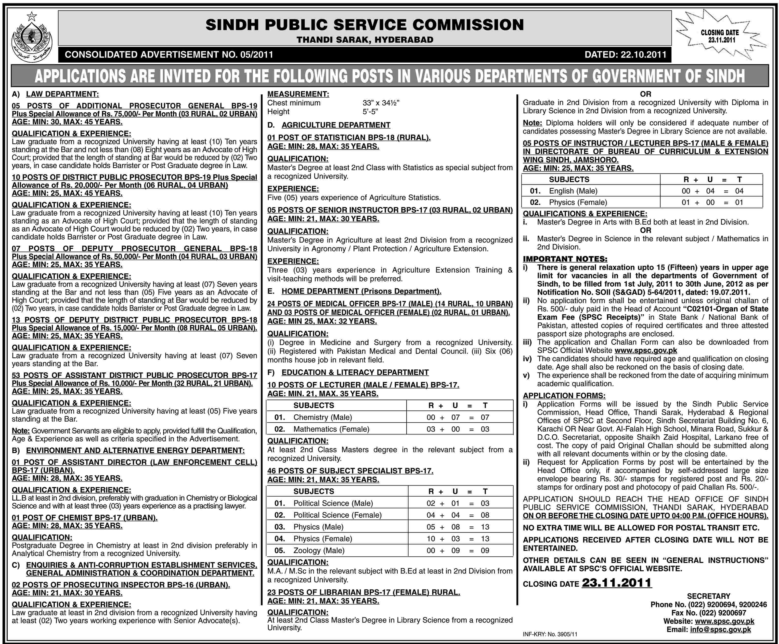 Sindh Public Service Commission Jobs Opportunities