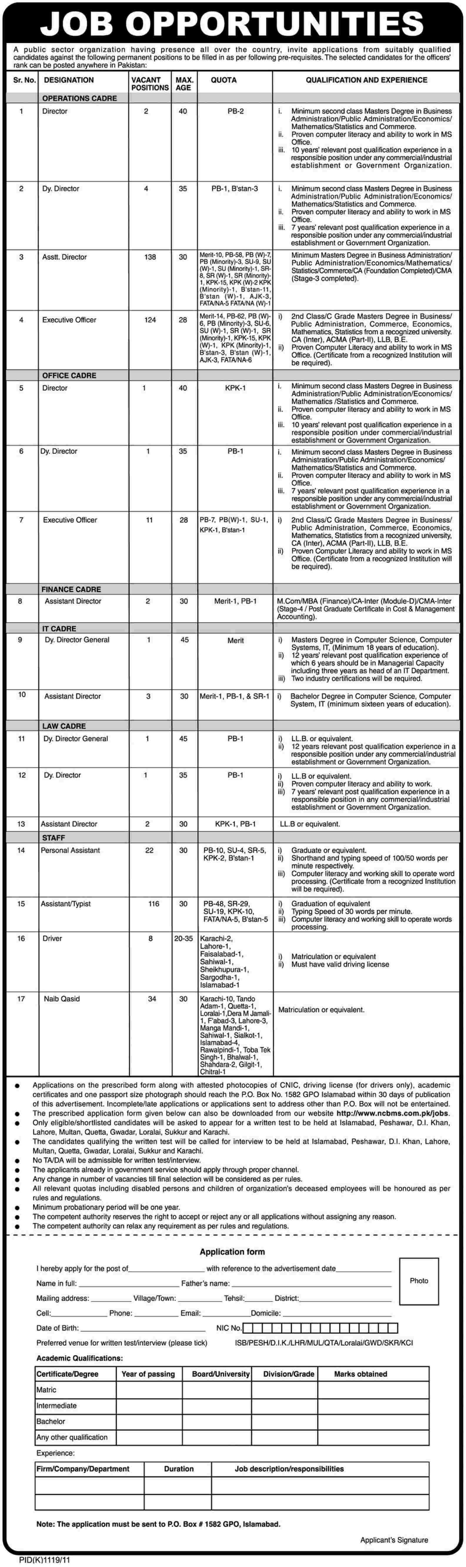 Public Sector Organization Required Professionals