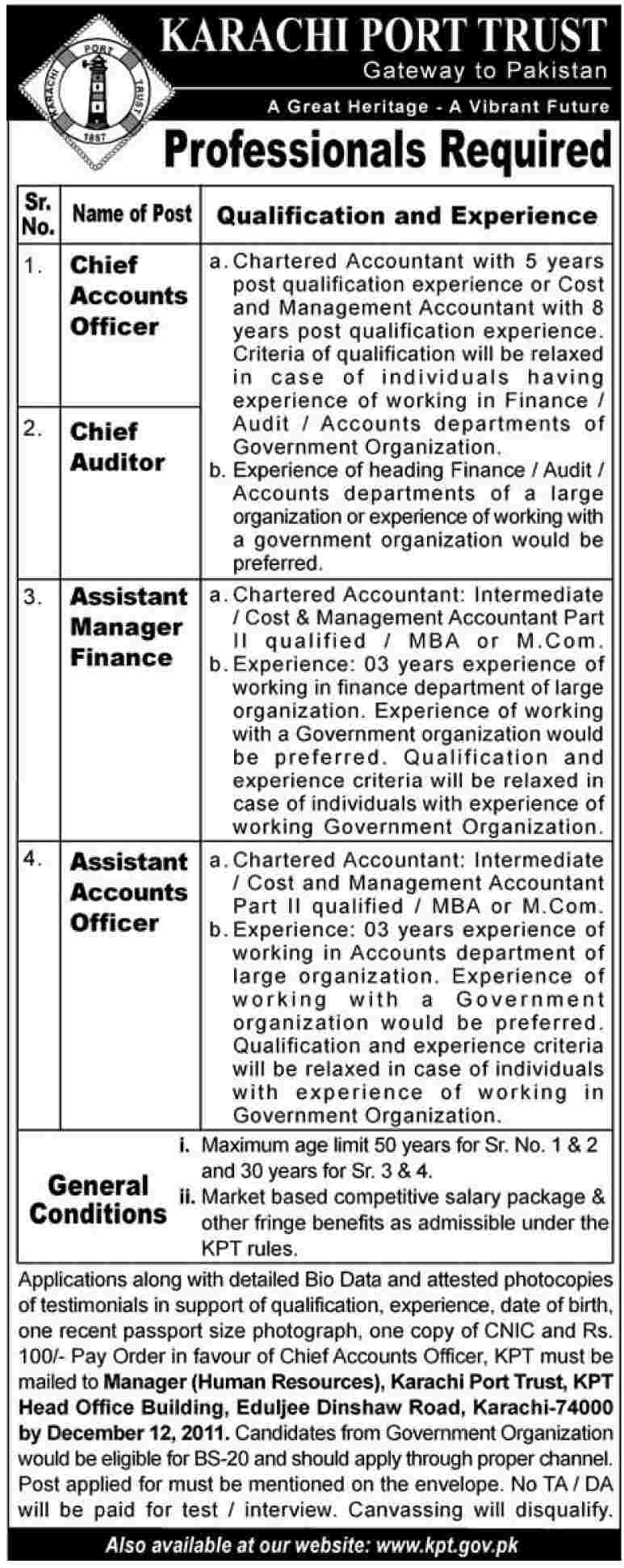 Karachi Port Trust Jobs Opportunity