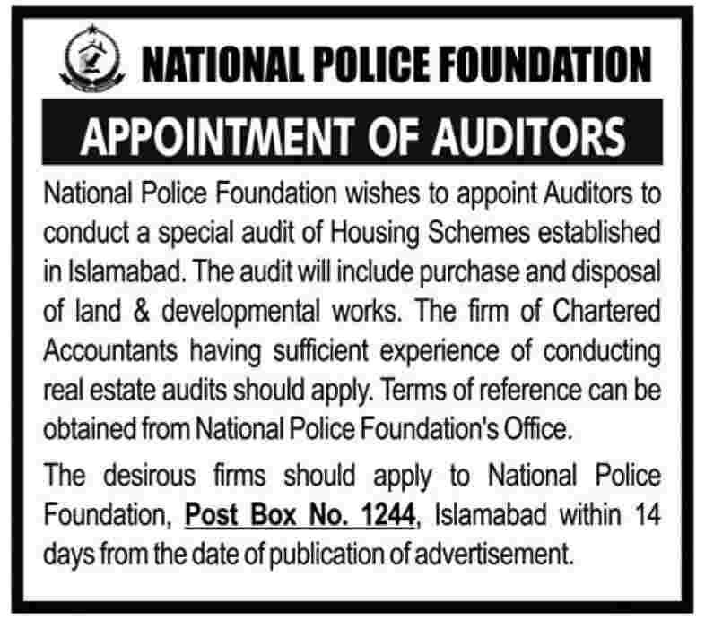 National Police Foundation Required Auditors